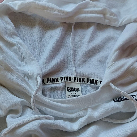 Pink Hoodie " Go Pink or Go Home"  White / Blk Pink Nation sz M - Picture 3 of 5